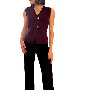 Zara Deep Burgundy Knit Vest Top